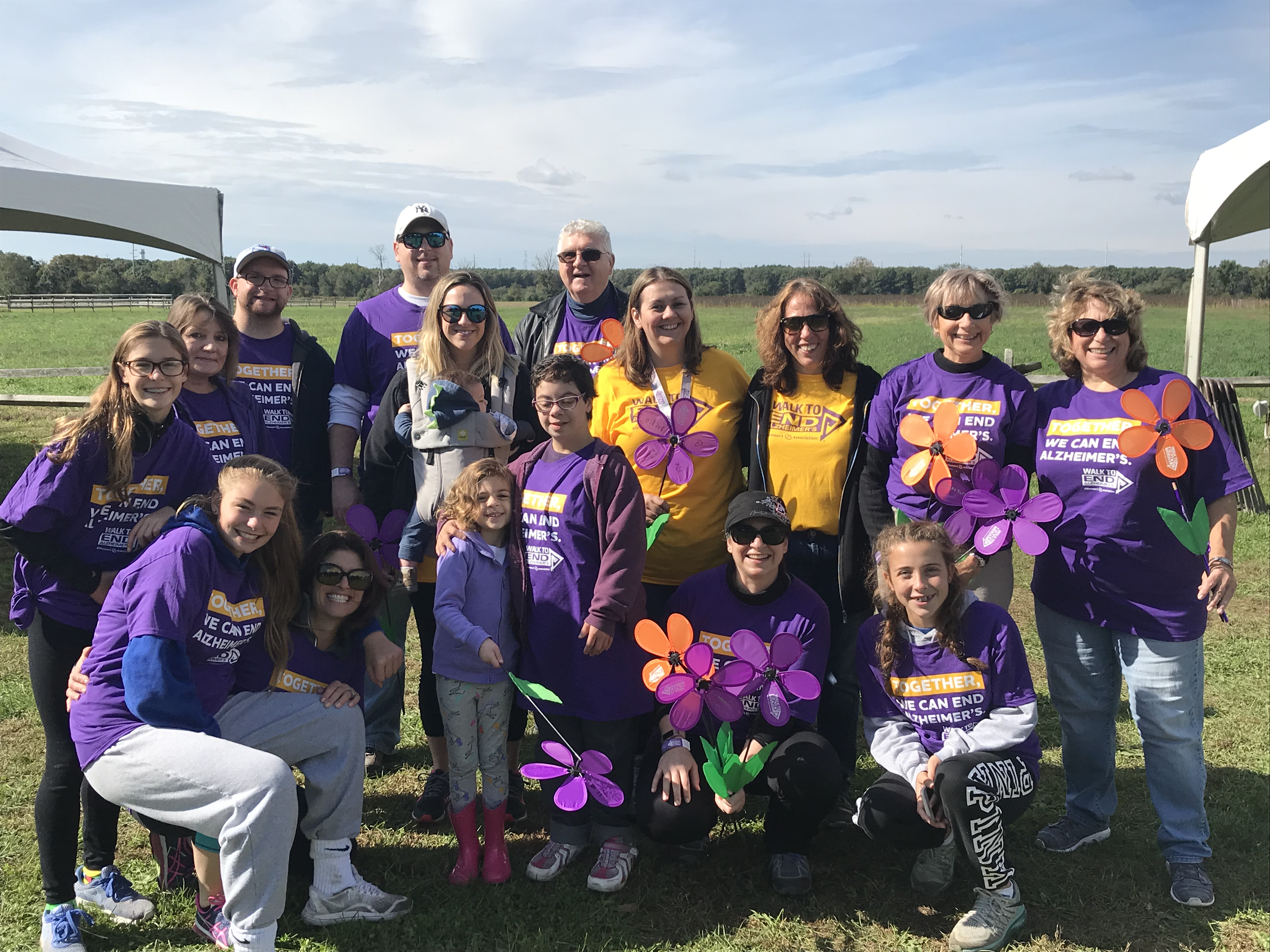 Walk to End Alzheimers Twomey Latham friends and family group photo